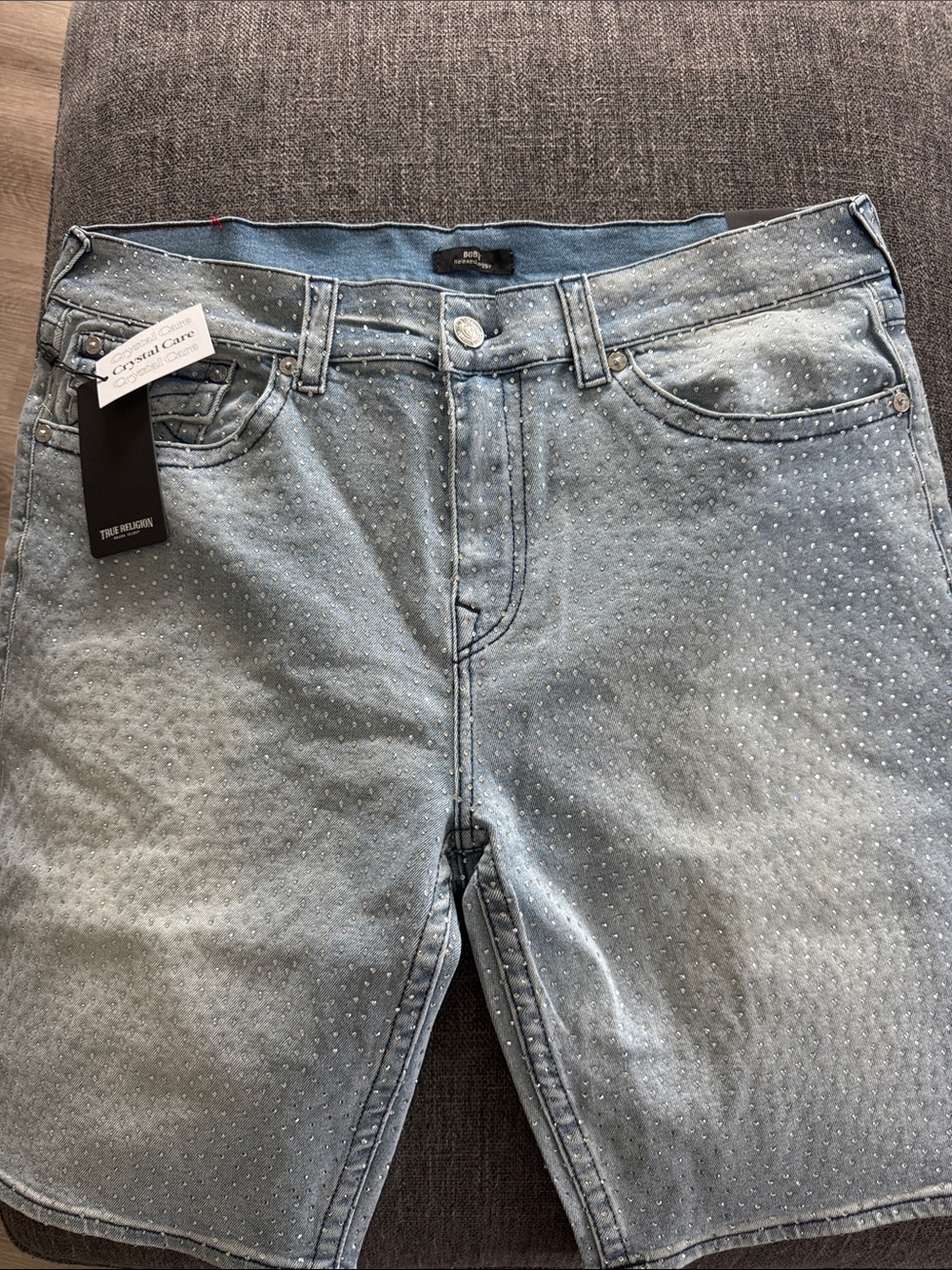 True Religion Light Blue Studded Denim Jeans